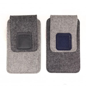 Large Smartphone Wool Felt Case - GRAY